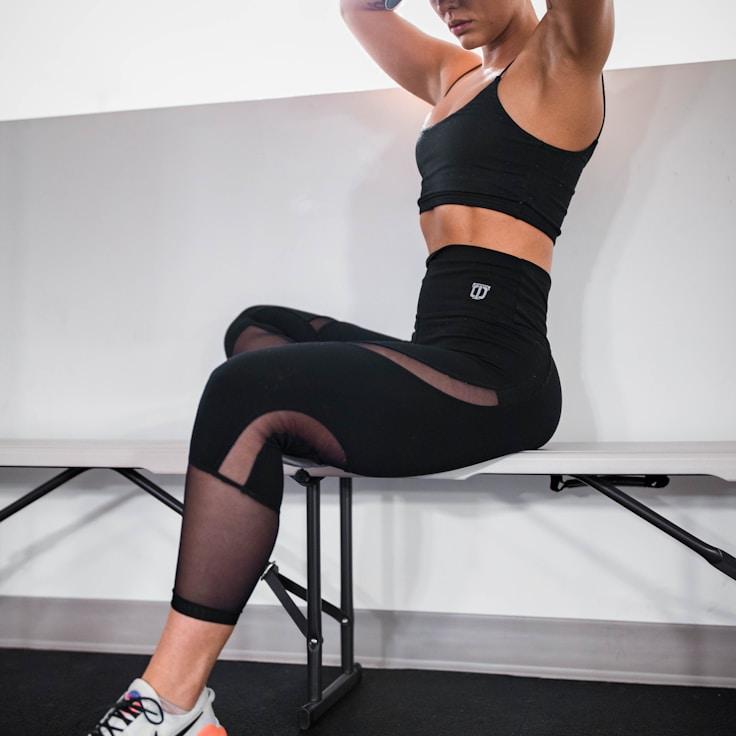 Weight training area with free weights and machines